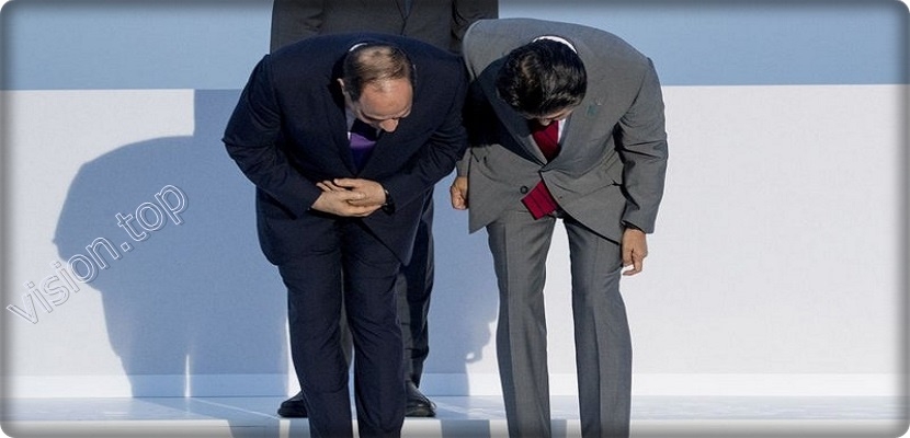  صورة للرئيس المصري عبدالفتاح السيسي، ورئيس الوزراء الياباني شينزو آبي