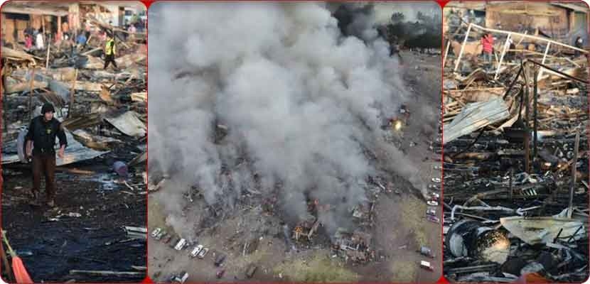صور من انفجار سوق للألعاب النارية في المكسيك