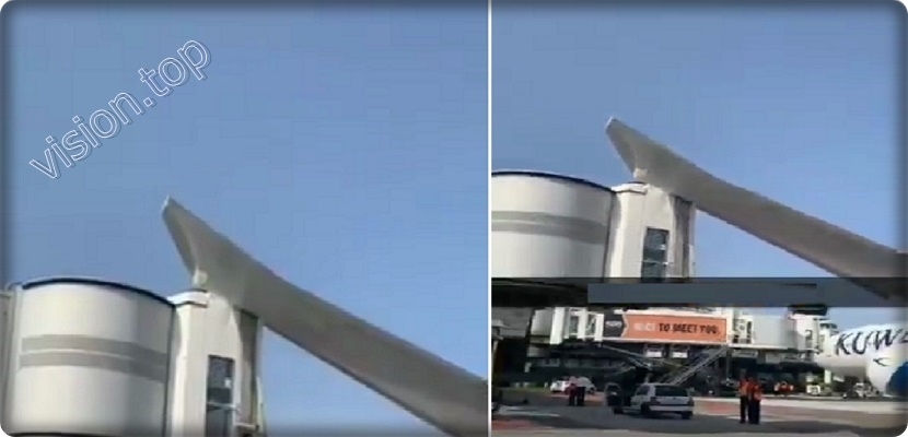 فيديو، حادث تصادم لطائرة تابعة للخطوط الجوية الكويتية في نيس الفرنسية