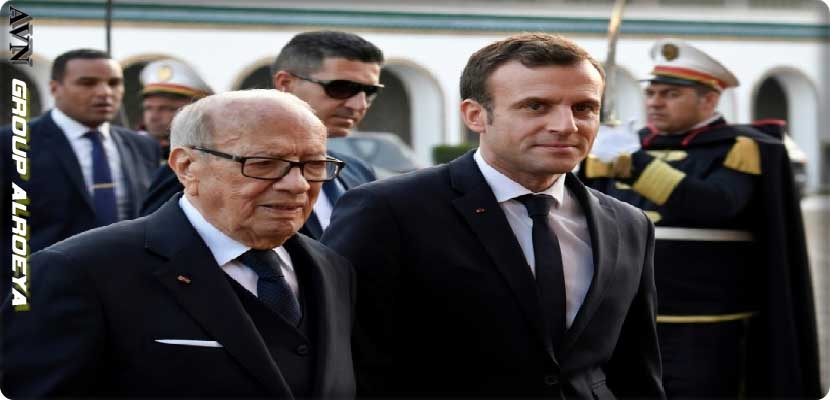 رئيس تونس يستقبل رئيس فرنسا في قرطاج