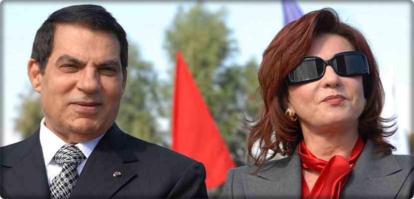 الرئيس التونسي الأسبق زين العابدين بن علي وزوجته ليلى الطرابلسي
