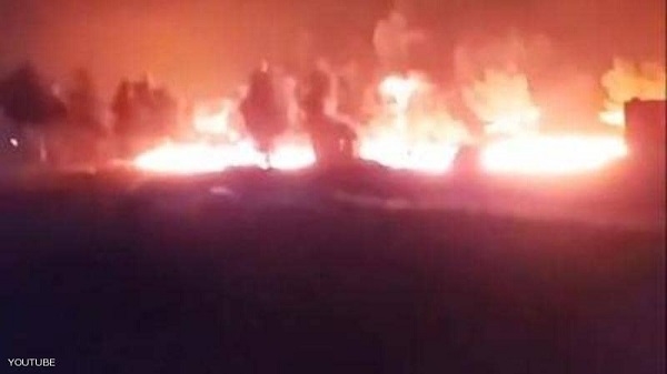 تم تداول مقطع فيديو على وسائل التواصل الاجتماعي بعد دقائق من الهجوم، يظهر الحرائق الشديدة التي اجتاحت القافلة بعد الهجوم الروسي. 