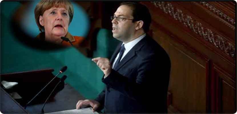 رئيس الوزراء التونسي يوسف الشاهد رفض انتقادات المستشارة الالمانية أنجيلا ميركل بأن بلاده تعرقل عودة طالبي اللجوء الذين يتقرر ترحيلهم من أوروبا 