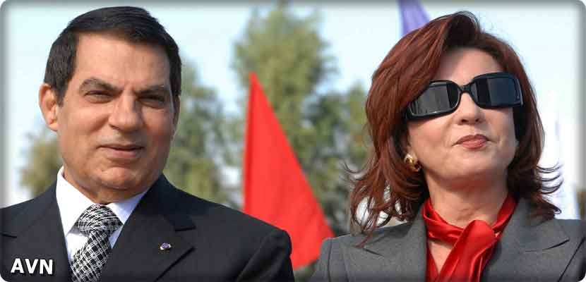 الرئيس التونسي الأسبق زين العابدين بن علي وزوجته ليلى الطرابلسي
