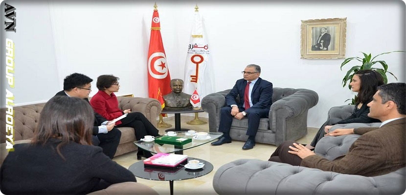 جامب من زيارة سفيرة الصين بتونس إلى مقر حركة مشروع تونس