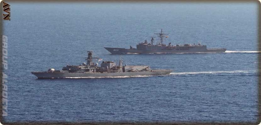 بدأ التدريب بوصول الفرقاطة البريطانيةHMS ARGYLL إلى قاعدة الإسكندرية البحرية