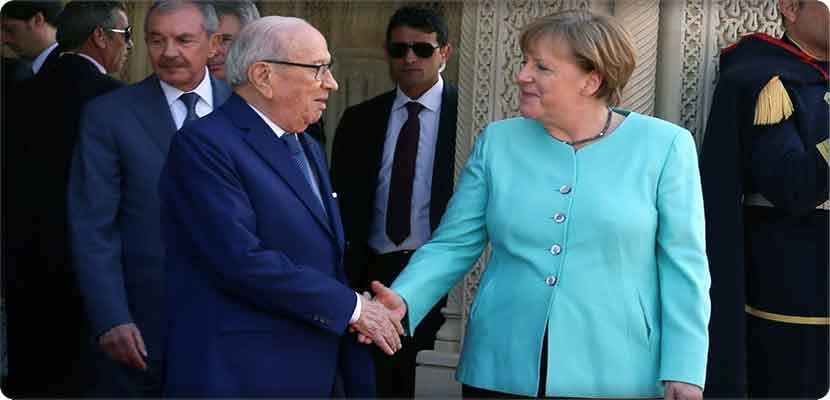 لقاء المستشارة الألمانية أنجيلا ميركل بالرئيس التونسي الباجي قائد السبسي 3 مارس 2017