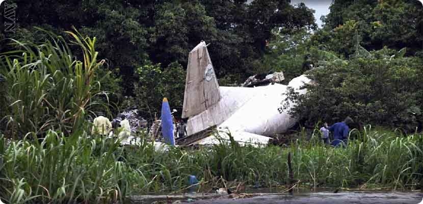 طائرة شحن تحطمت بعد إقلاعها من مطار جوبا