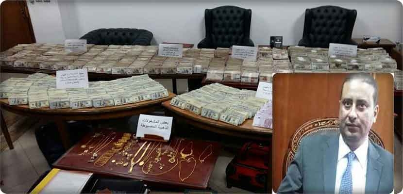 الاموال والذهب التي تم ضبطها لدى  المستشار وائل شلبي