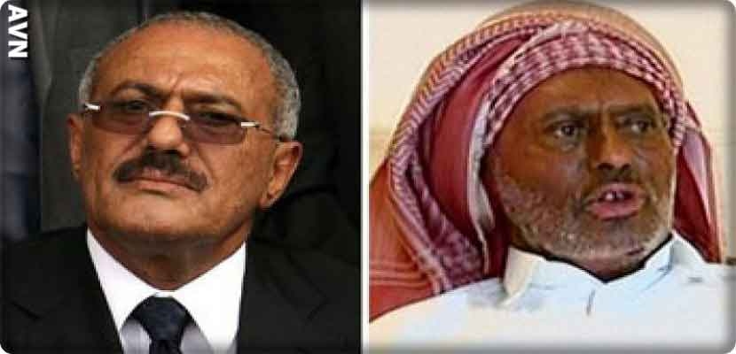  الرئيس اليمني علي عبد الله صالح وهو محروق الوجه لأول مرة منذ إصابته قبل خروجه إبان الثورة التي أطاحت به