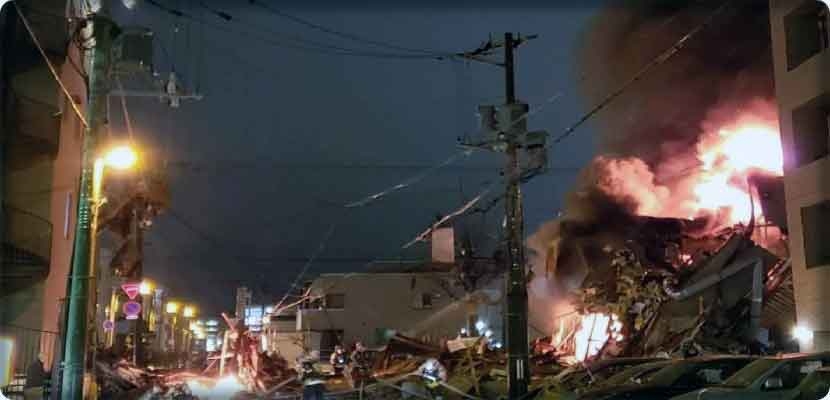 انفجار ضخم في اليابان وانهيار عدد من المباني