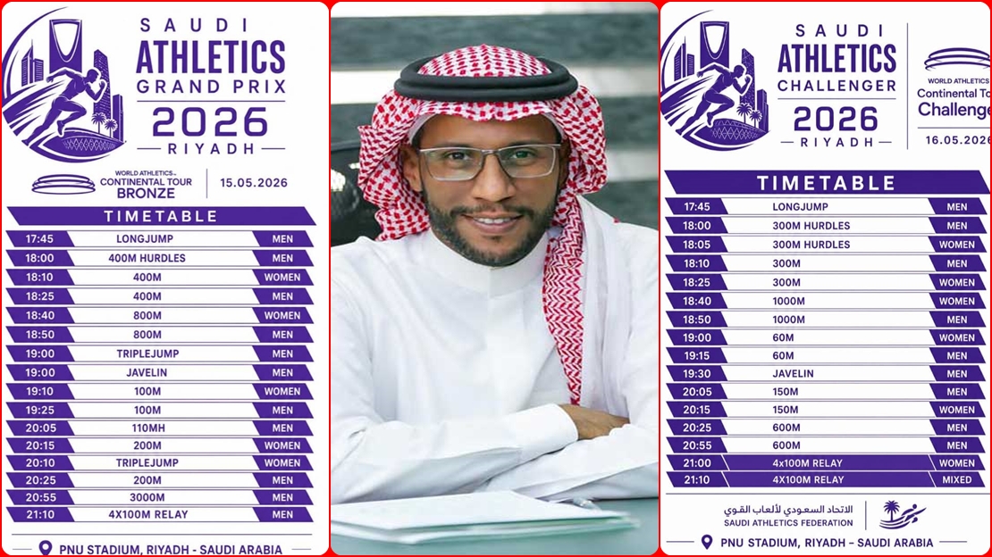 الرياض تستقبل 40 دولة في انطلاق أول بطولة "الجائزة الكبرى" لألعاب القوى بالمملكة