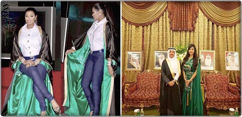 الإعلامية السعودية لجين عمران ترتدي عباءة “علم السعودية