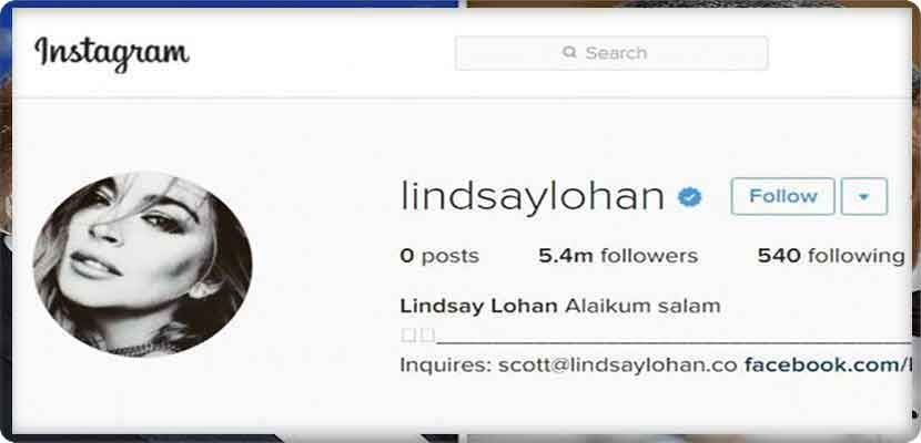 Lindsay Lohanلديها أكثر من 5-ملايين متابع على انستغرام.