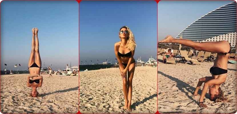 صور مقدمة البرامج الروسية “فيكتوريا بونيا”، على شاطئ دبي